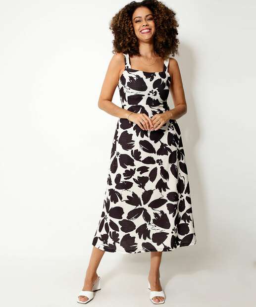 Vestido Feminino Midi Alças Largas Marisa