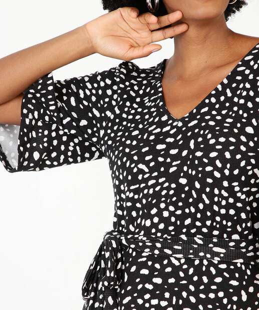 Vestido Feminino Estampado Manga 3/4 Marisa