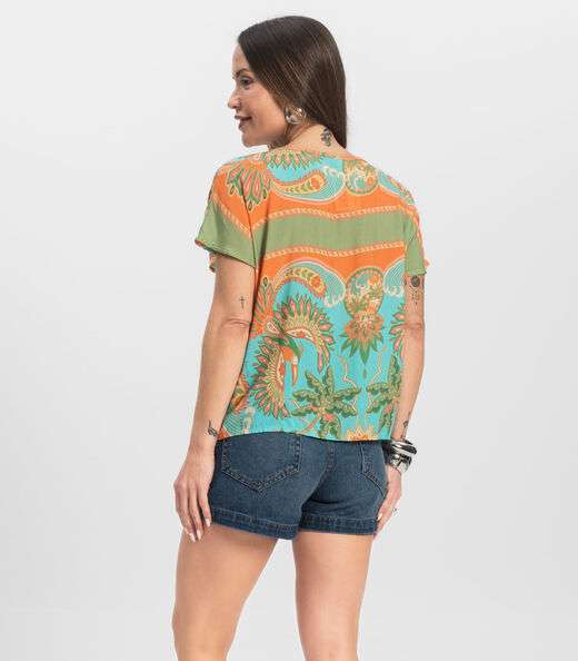 Blusa Feminina Estampada Infinita Cor Verde