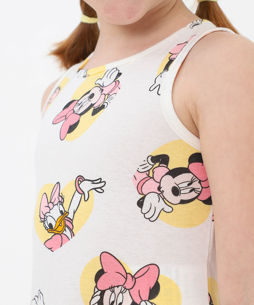 Vestido Infantil Margarida Disney Tam 4 a 10 Off White