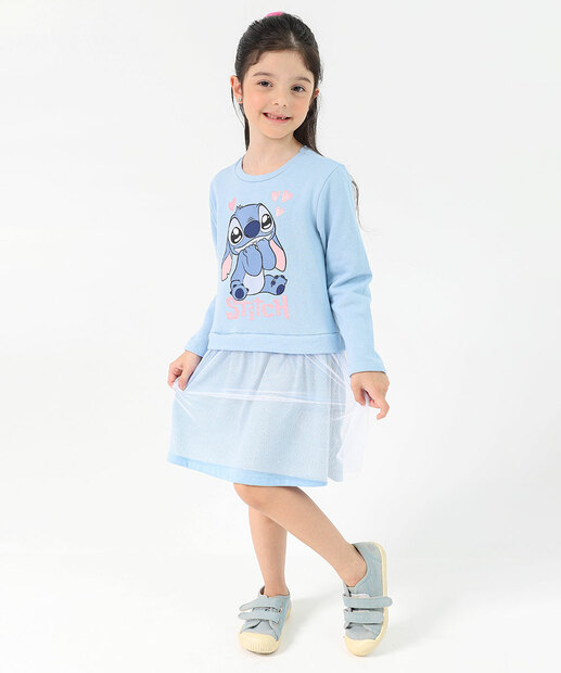 Image_Vestido Infantil Stitch com Tule Azul Tam 4 a 10