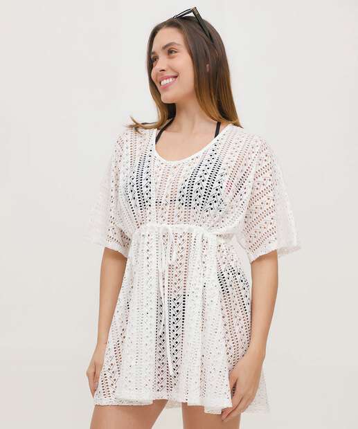 Vestido Saída De Praia Feminino Amarração Marisa