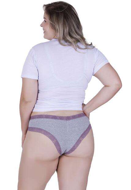 Calcinha Boneca Plus Size Algodão Concept Lingerie Lilás