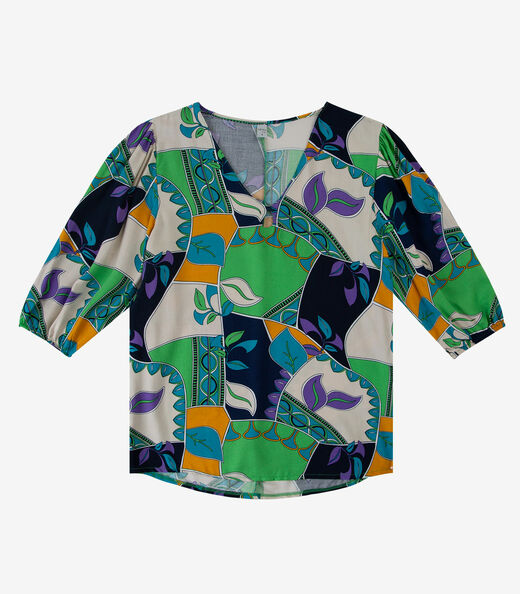 Blusa Manga Curta Infinita Cor Verde