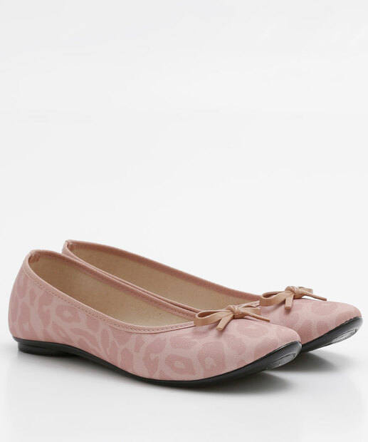 Sapatilha Feminina Bico Redondo Animal Print Moleca