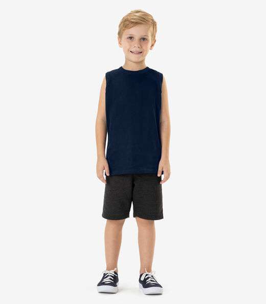 Bermuda Infantil Masculina Em Moletom Rovi Kids Preto