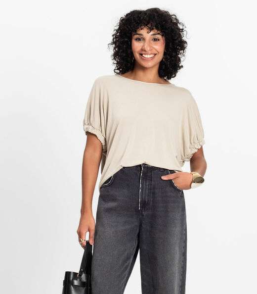 Blusa Feminina Viscose Infinita Cor Bege