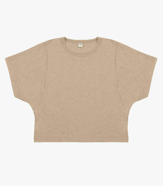 Blusa Feminina Meia Malha Linho Rovitex Marrom