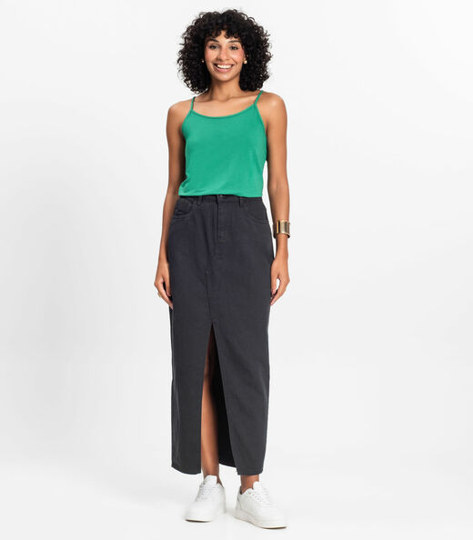 Blusa de Alça Feminina Viscotorcion Básica Rovitex Verde