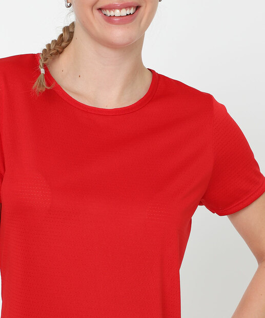 Blusa Feminina Fitness Básica Dry Fit Marisa Vermelho