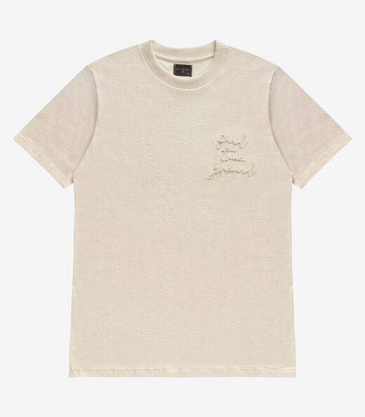 Camiseta Masculina Manga Curta Malhão Diametro Bege