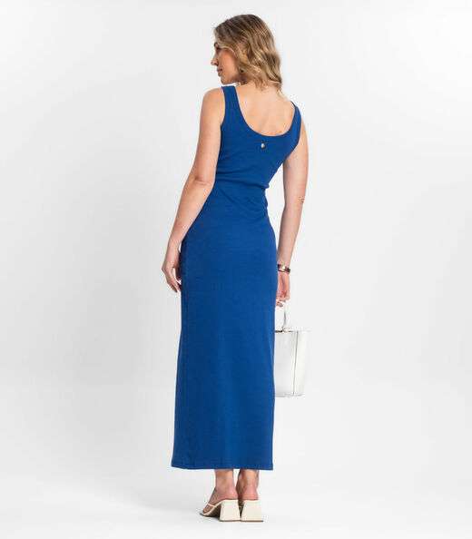 Vestido Midi De Ribana Feminino Endless Azul