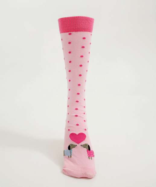 Meia Cano Longo Feminina Poá Cachorro Marisa