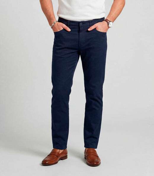 Calça Masculina Em Sarja Com Bolsos Sea Surf Azul