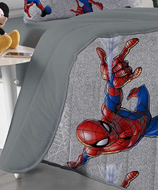 Edredom Solteiro Dupla Face Homem Aranha Portallar 1 Peça
