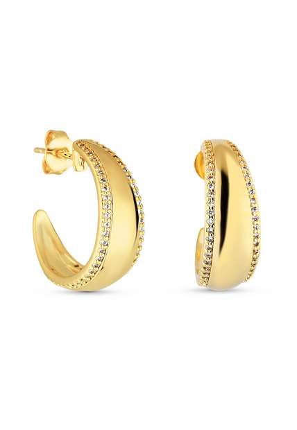 Image_Brinco Semijoia de Argola Liso Cravejada Com Micro Zircônias Em Banho 18 k