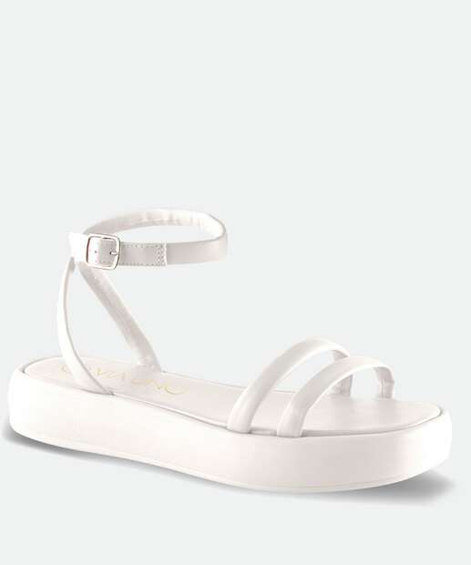 Sandália Flatform Feminina Tiras Via Uno