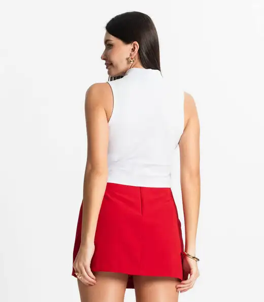 Regata Feminina Gola Alta Canelada Select Branco