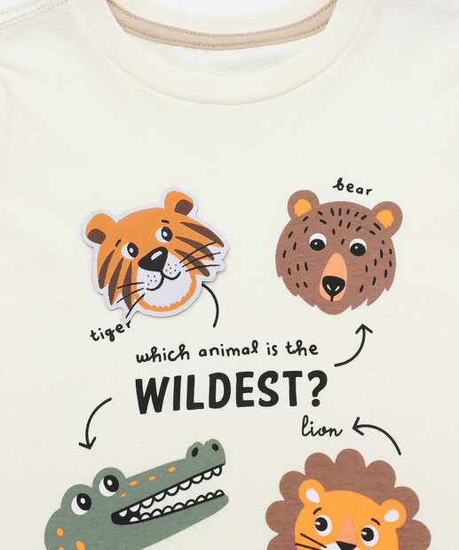 Camiseta Infantil Estampa Interativa Marisa Tam 1 a 3 Off White