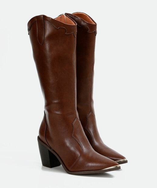Bota Feminina Country Salto Grosso Bico Fino Vizzano