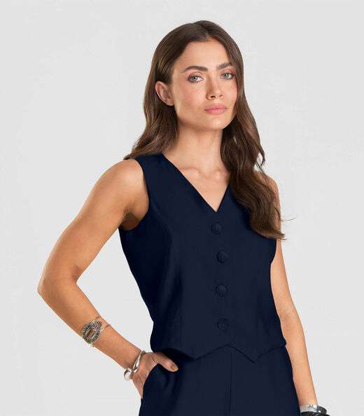 Image_Colete Feminino em Tecido Alfaiataria Dianna Azul