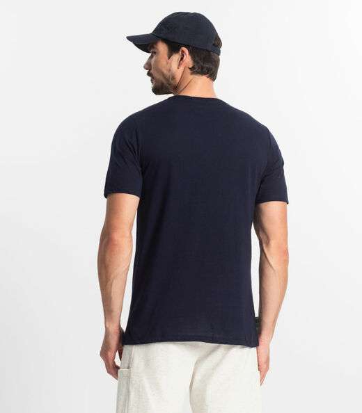 Camiseta Masculina Meia Malha Diametro Azul