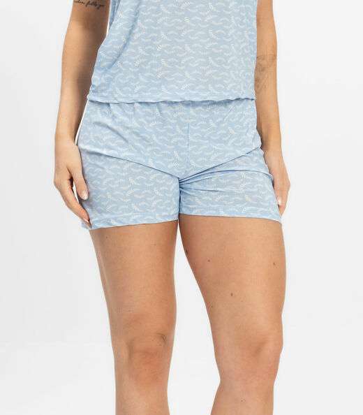 Short Doll Curto Feminino De Liganete Bella Ana Azul