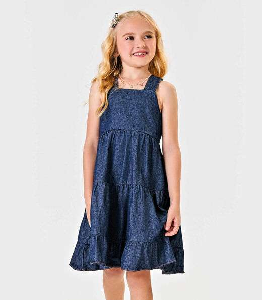 Image_Vestido Infantil Jeans Menina Trick Nick Azul