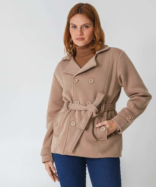 Image_Casaco Feminino Trench Coat Moletom Marisa Marrom