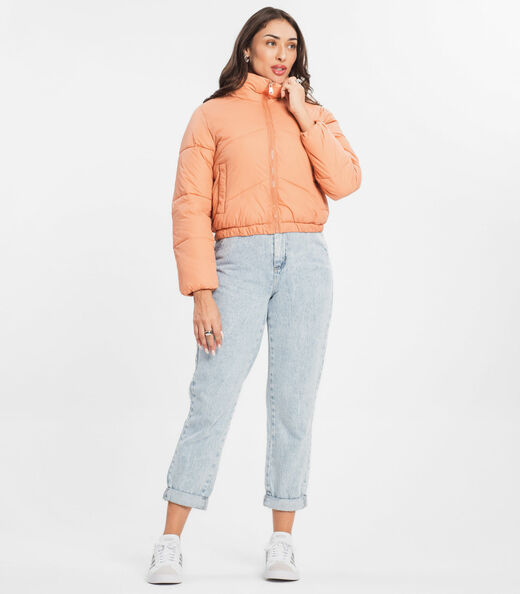 Jaqueta Feminina Puffer Bomber Select Laranja