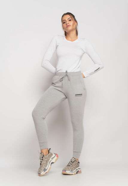 Blusa Esportiva Manga Longa e Gola Redonda Malha Branca Salvatore