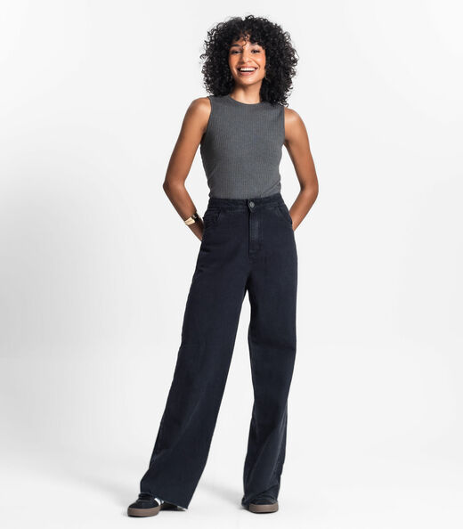 Regata Feminina Ribana Canelada Rovitex Cinza