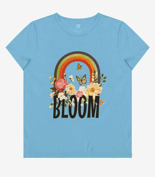 Blusa Baby Look Feminina Estampada Select Azul