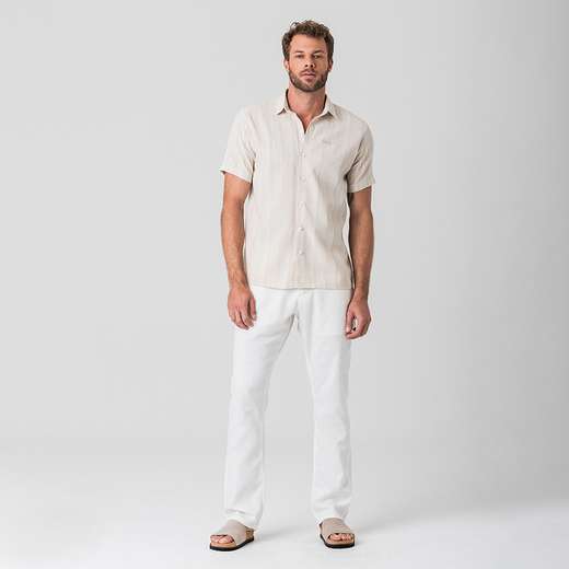 Calça Jogger Sarja Branca Masculina Rock e Soda