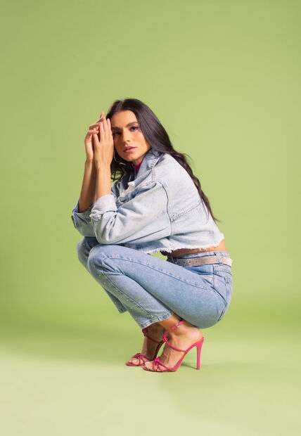 Jaqueta Jeans Cropped Oversized Salvatore Fashion