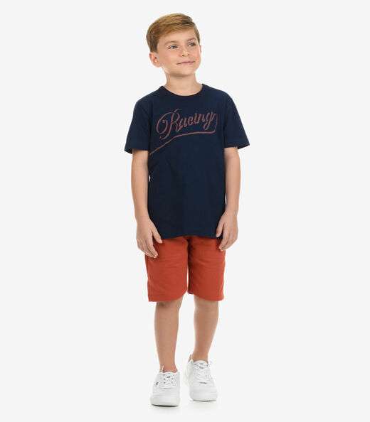 Conjunto Camiseta com Bermuda Menino Rovi Kids Azul