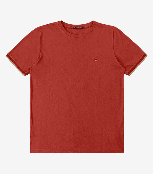 Camiseta Meia Malha Masculina Diametro Laranja