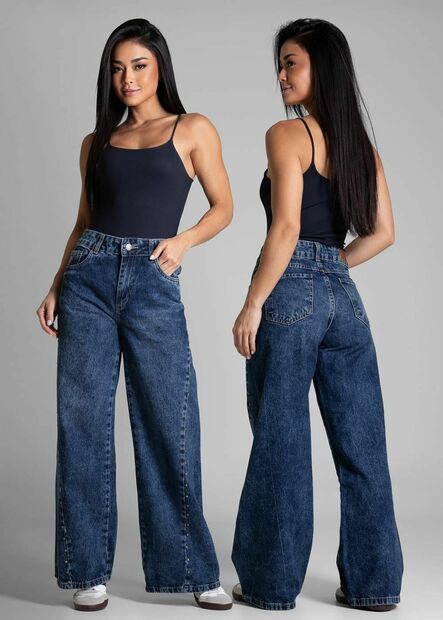Calça Jeans Sawary Wide Leg Petit - 282398