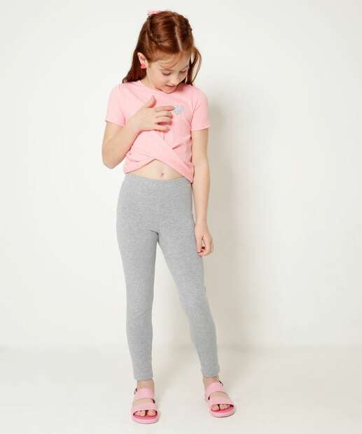 Calça Infantil Legging Básica Cotton Tam 4 a 10