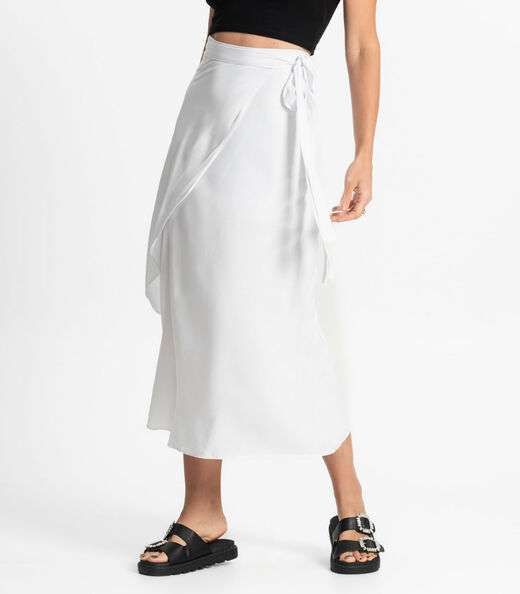 Saia Midi Amarração Envelope Select Branco