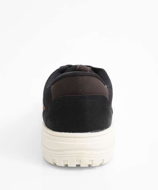 Tênis Casual Masculino Recorte Marrom