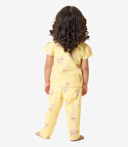 Pijama Blusa Com Calça Infantil Rovi Kids Amarelo