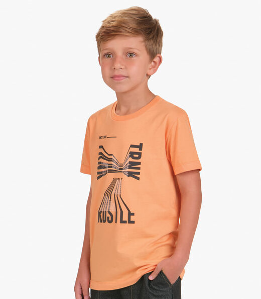 Conjunto Camiseta com Bermuda Menino Trick Nick Laranja