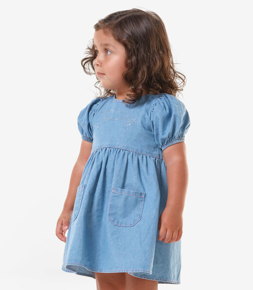 Vestido Infantil Jeans Trick Nick Azul