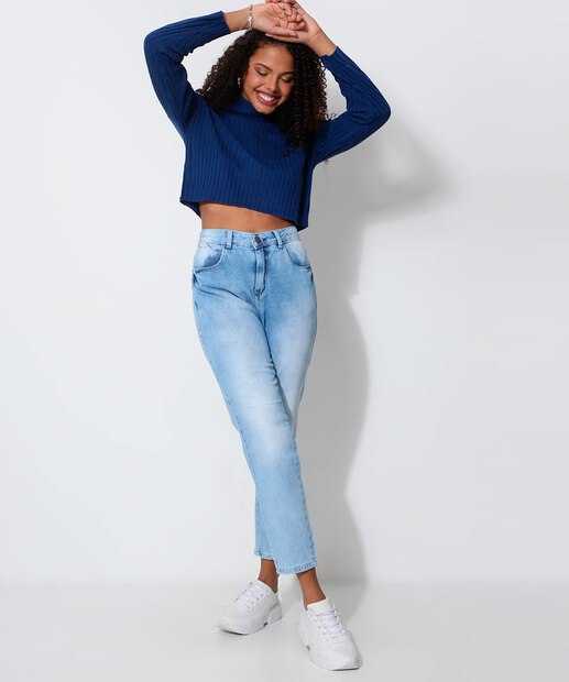 Calça Jeans Reta Feminina Ecxo Jeans