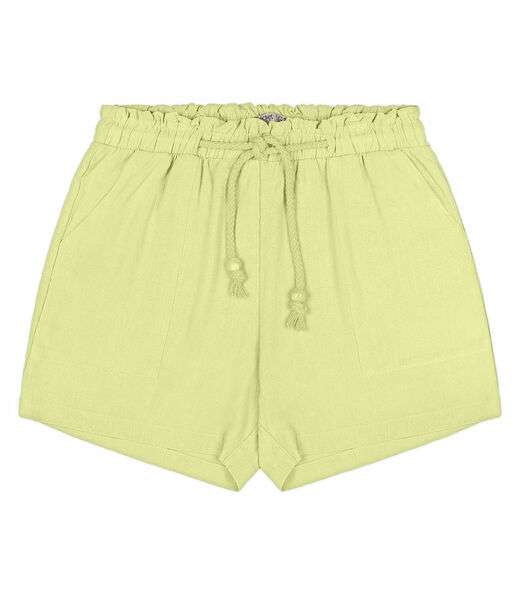 Shorts Feminino Plus Size Em Linho Secret Glam Verde