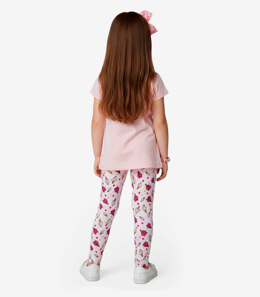 Legging Infantil Em Cotton Select Rosa