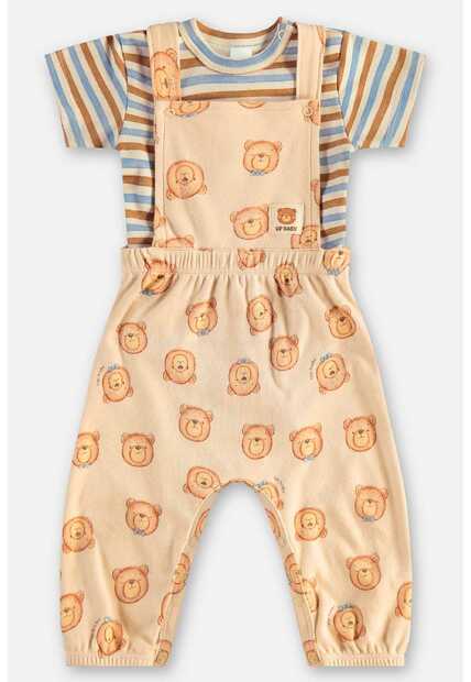 Conjunto Jardineira e Body Bebê Up Baby