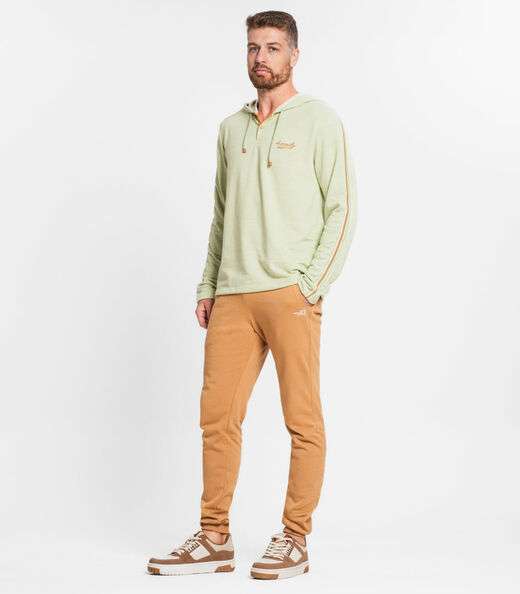 Blusão Com Capuz Masculino Em Moletinho Diametro Verde