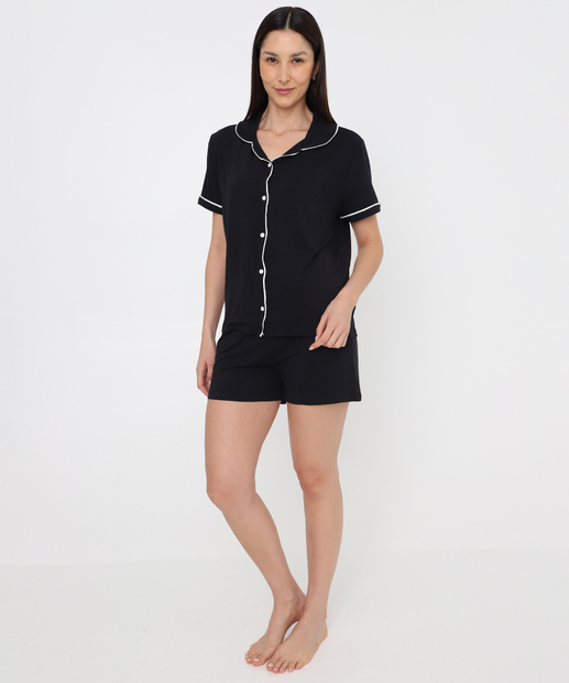 Pijama Feminino Americano Marisa Preto